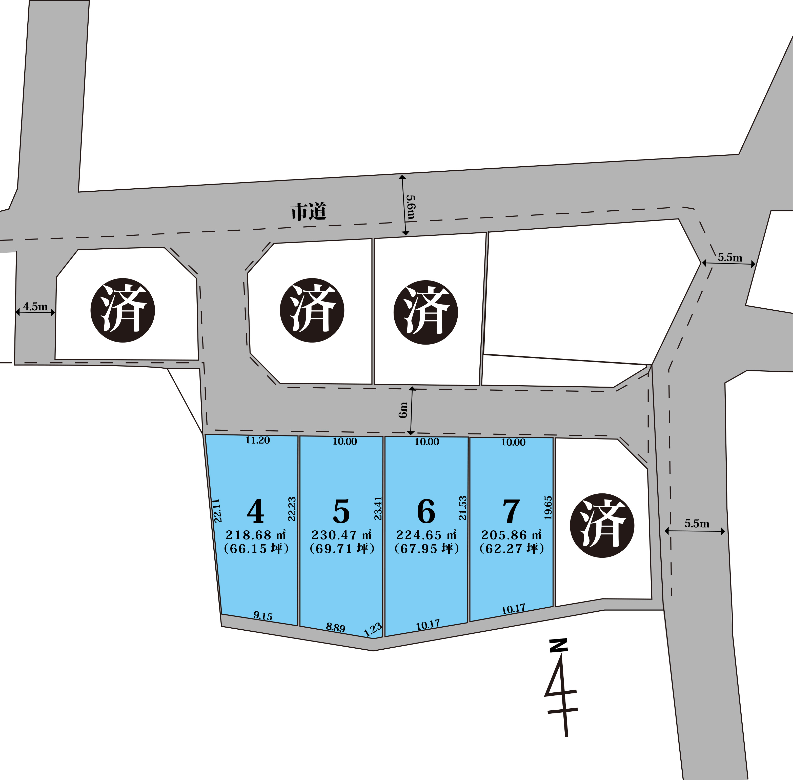 富山県射水市北高木　区画図