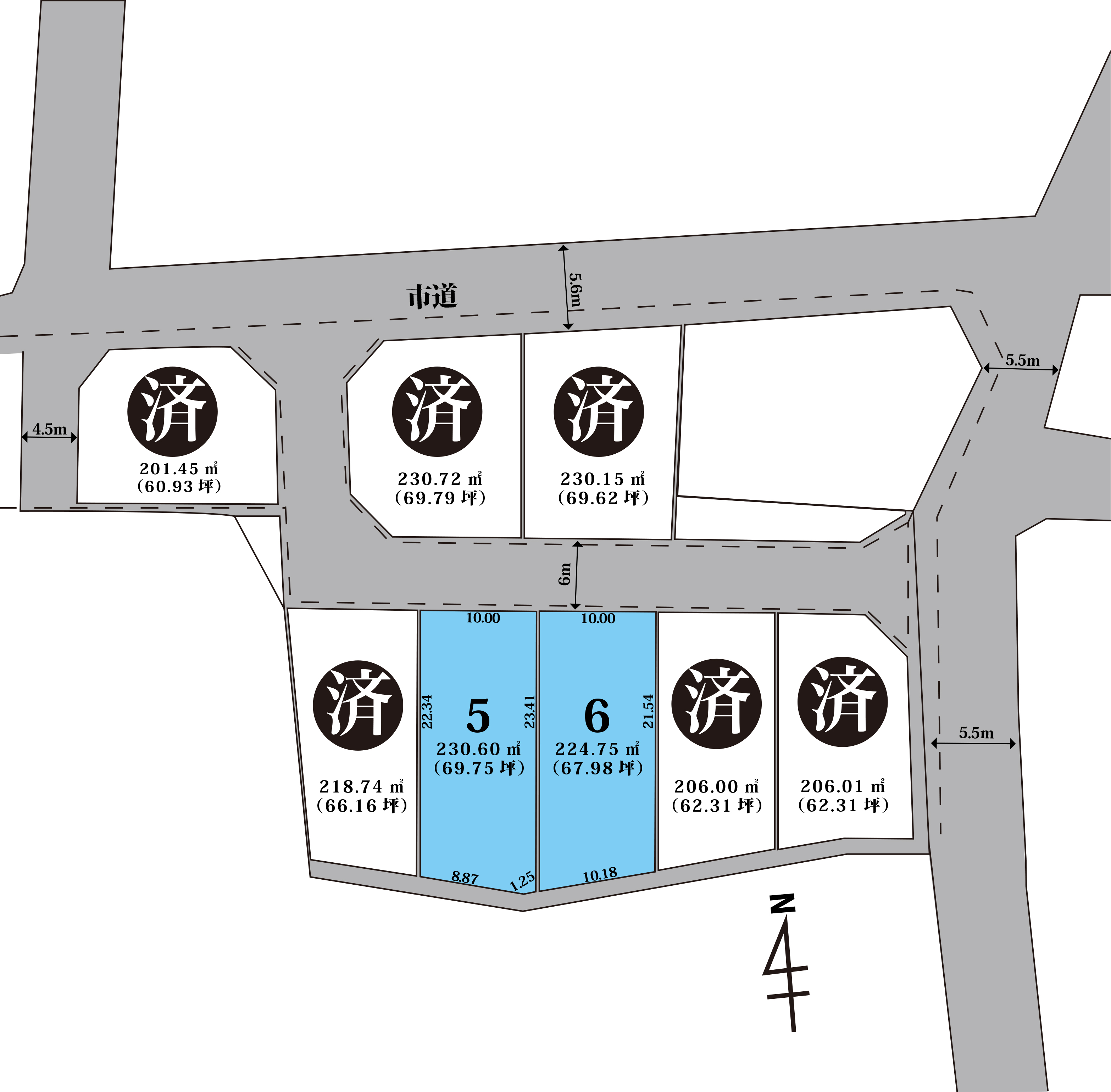 富山県射水市北高木 区画図